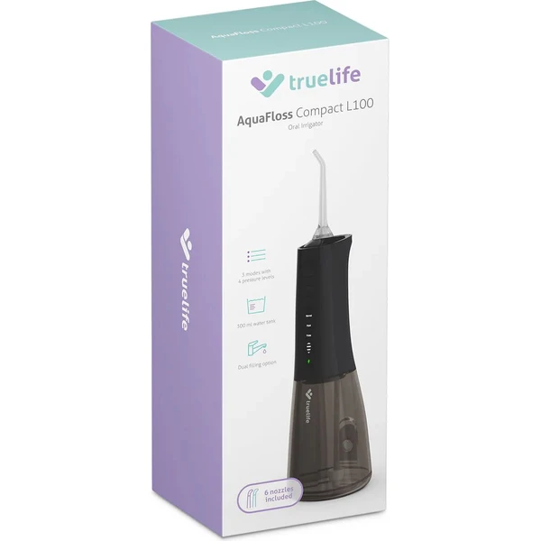 TrueLife AquaFloss Compact L100 ústní sprcha černá - Ústní sprchy - Obrázek YUUL000K01