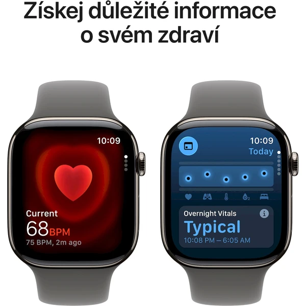Apple Watch Series 11 Cellular (46mm) Přírodní titan se skálově šedým sportovním řemínkem M/L (Další) - Chytré hodinky - Obrázek YWRH000K01