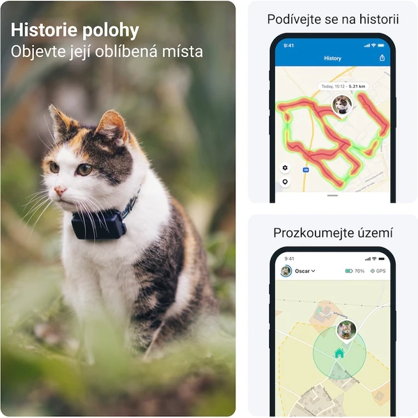 Tractive GPS CAT Mini tracker polohy a aktivity pro kočky tmavě modrý - GPS moduly - Obrázek YXX2000701