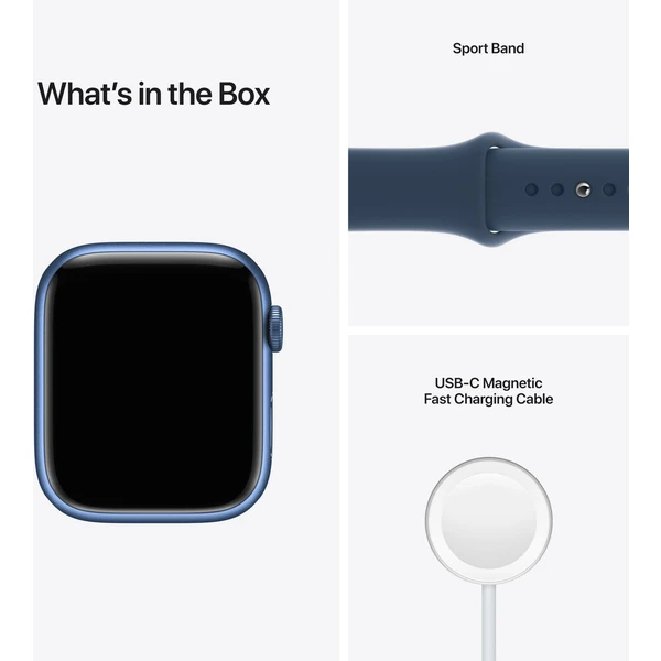 Apple Watch Series 7 Cellular 45mm modrý hliník s modrým sportovním řemínkem (Další) - Chytré hodinky - Obrázek YXZZ000501