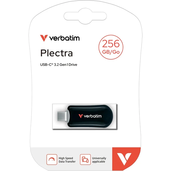 VERBATIM Plectra 256GB USB-C 3.2 Gen 1 flashdisk černý - Flashdisky - Obrázek YYIL000K01