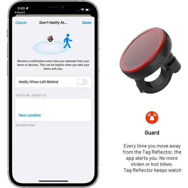 FIXED Tag Reflector Smart Tracker lokátor na kolo s podporou Apple Find My černý - Lokátory - Obrázek YYM5000J01