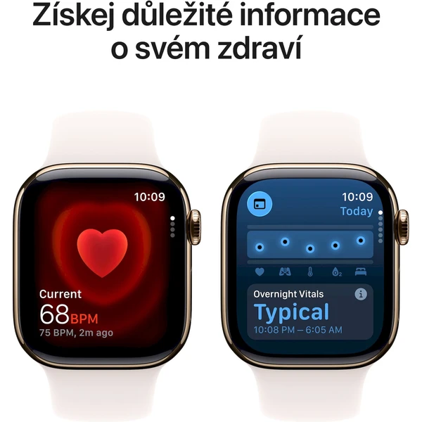 Apple Watch Series 11 Cellular (46mm) Zlatý Titan se světle ruměným sportovním řemínkem S/M - Chytré hodinky - Obrázek YYRH000K01