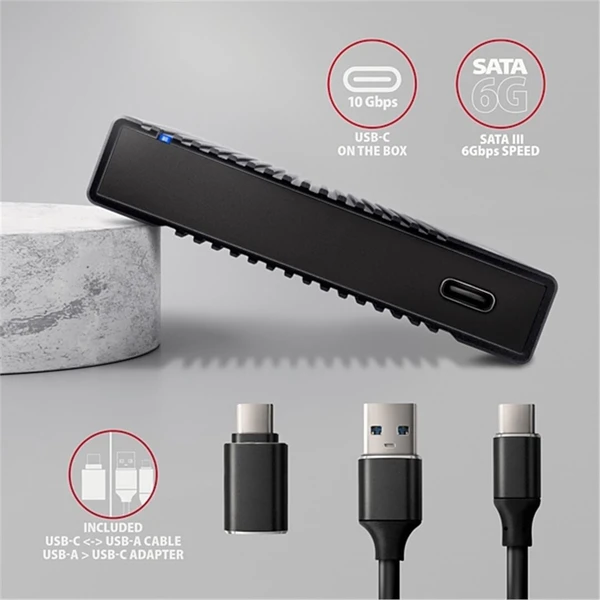 AXAGON EE25-GTR RIBBED externí box pro 2,5“ disk - Externí boxy - Obrázek YYS6000701