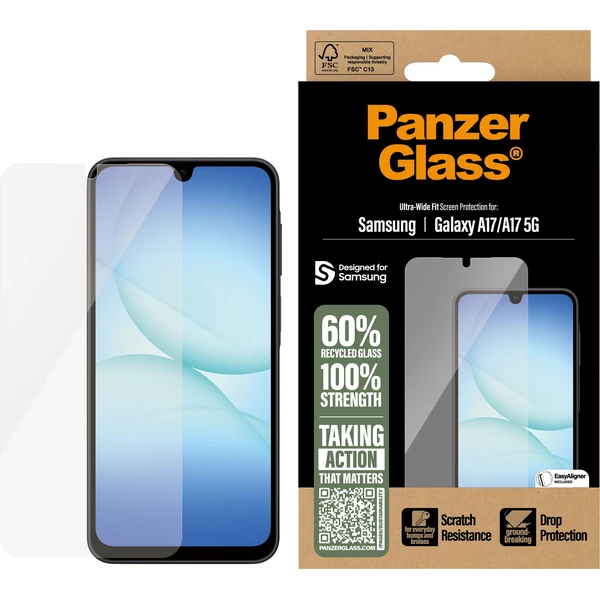 PanzerGlass® Ultra-Wide Fit sklo Samsung Galaxy A17/A17 5G/A16/A16 5G čiré - Ochranné folie a skla - Obrázek YZPI000K01