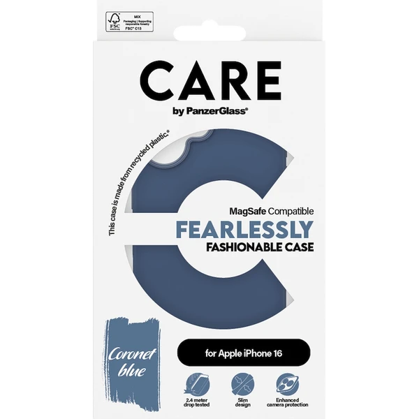 PanzerGlass® CARE kryt Apple iPhone 16 MagSafe Fearlessly modrý - Pouzdra - Obrázek Z008000P01