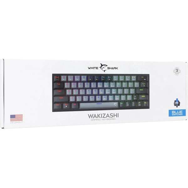 White Shark WAKIZASHI 2 Blue (US) šedočerná - Klávesnice - Obrázek Z0RB000K01