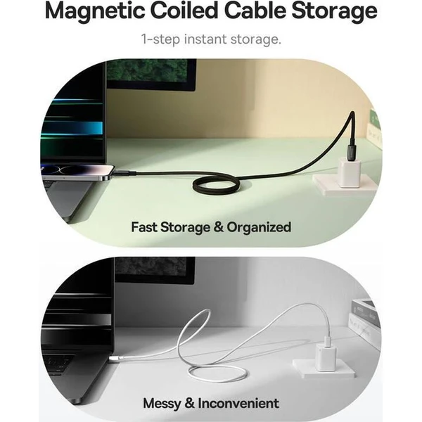 Baseus Tungsten Gold USB-C/Lightning magnetický napájecí kabel 20W 1m černý - Kabely a redukce - Obrázek Z12R000K01
