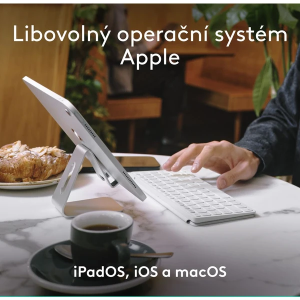 Logitech Keys to go 2 Apple bezdrátová US klávesnice šedá - Klávesnice - Obrázek Z145000J01