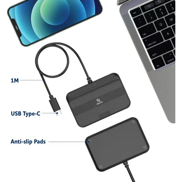 AKASA externí čtečka Smart karet s NFC - Čtečky čipových karet - Obrázek Z1JO000K01