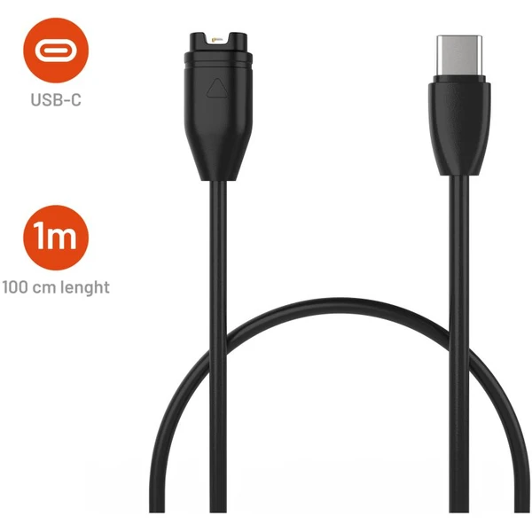 FIXED USB-C napájecí kabel pro Garmin Fenix 5/6/7/7X, Epix, Venu 2/3, Vivoactive 3/4/5 1m černý - Kabely a redukce - Obrázek Z1W5000L01