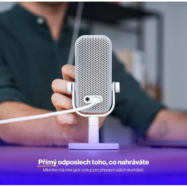 Endorfy Solum Voice S Onyx streamovací mikrofon bílý - Mikrofony - Obrázek Z25B000J01