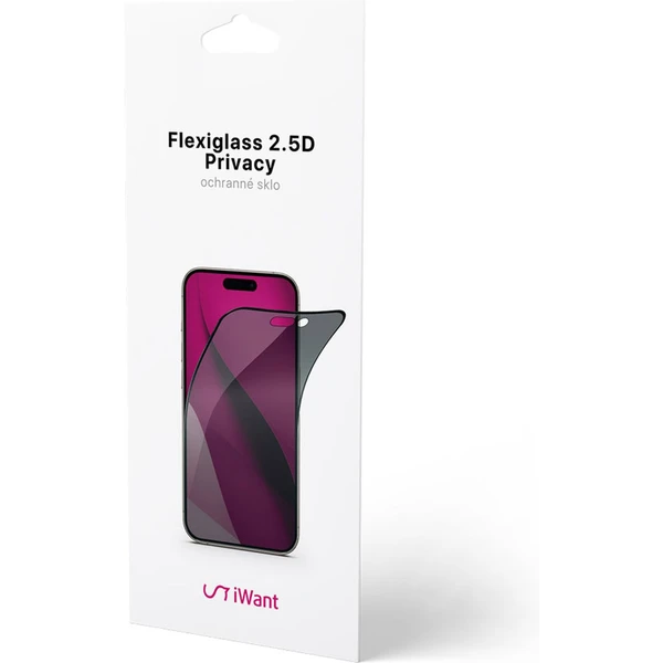 iWant 2,5D Privacy FlexiGlass privátní tvrzené sklo iPhone 16 / 15 - Ochranné folie a skla - Obrázek Z2D5000K01