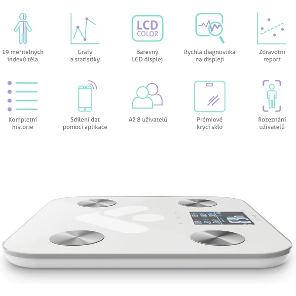 TrueLife FitScale W6 BT chytrá váha bílá - Chytré váhy - Obrázek Z301000J01
