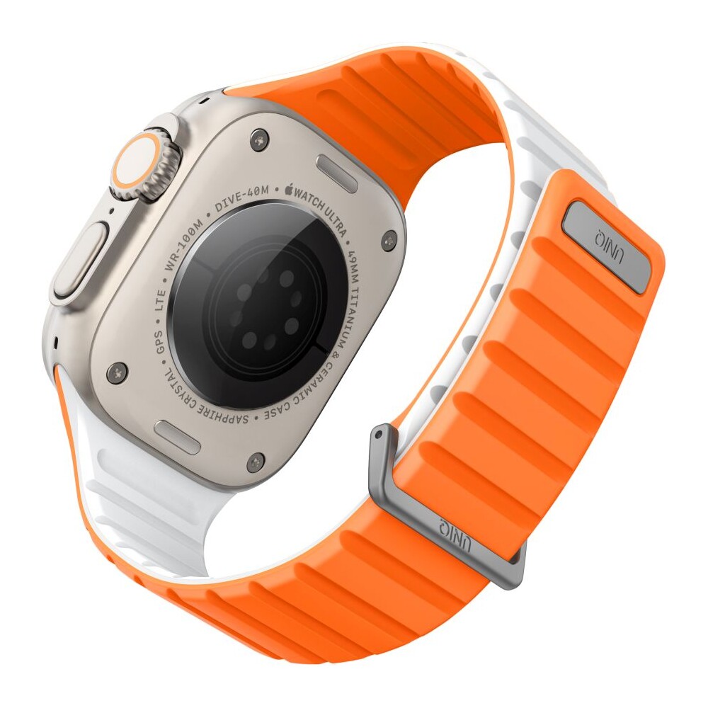 UNIQ Revix Evo oboustranný řemínek Apple Watch 49/45/44/42mm (oranžový/bílý)