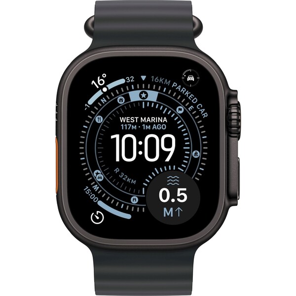 Apple Watch Ultra 3 (2025) 49mm Černý titan s černým oceánským řemínekm