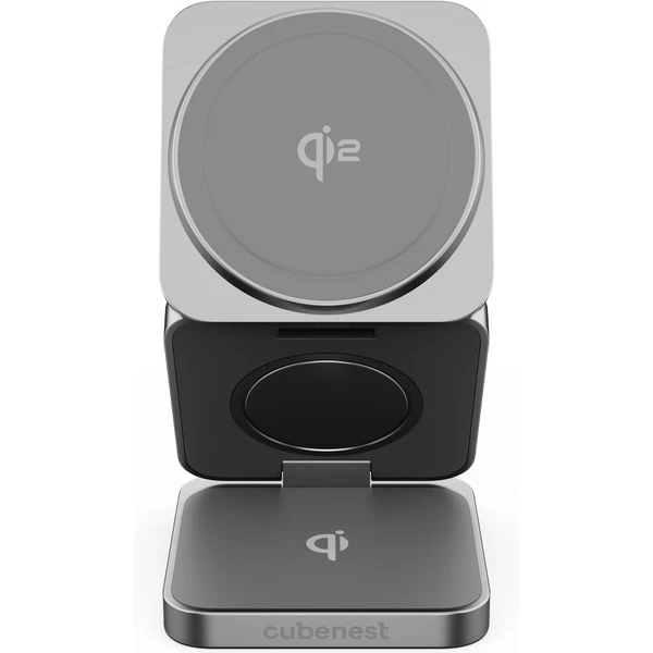 Cubenest SQS312 Pro Qi2.2 3v1 magnetická nabíječka pro Samsung šedá - Nabíječky - Obrázek Z4PF000N01
