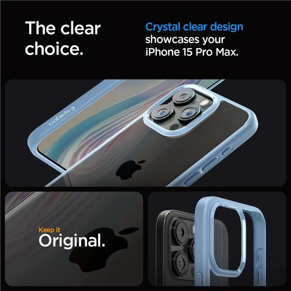 Spigen Crystal Hybrid kryt iPhone 15 Pro Max modrý - Pouzdra - Obrázek Z4Z8000601