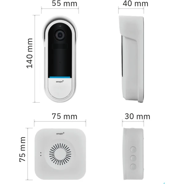 Omajin by Netatmo Wireless Video Doorbell bezdrátový zvonek s kamerou + 64GB microSD karta - Chytré zvonky - Obrázek Z50A000N01