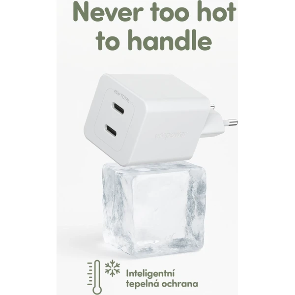 PanzerGlass® empower nabíječka Turbo GaN (45 W) 2x USB-C, bílá - Nabíječky - Obrázek Z53J000K01