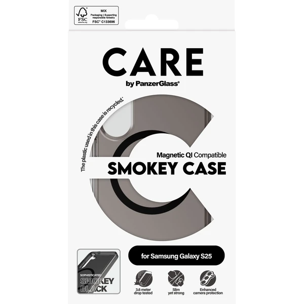 PanzerGlass® CARE kryt Samsung Galaxy S25 Smokey kouřový/černý QI - Pouzdra - Obrázek Z5FC000J01