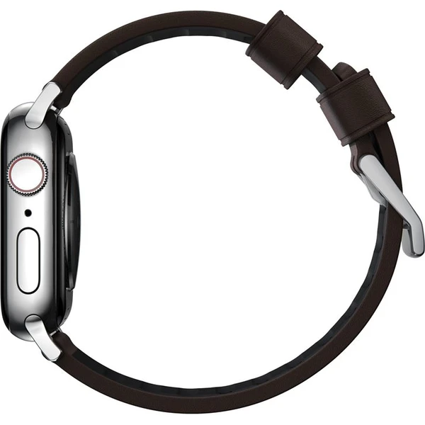 Nomad Active Strap Pro hydrofobní kožený řemínek Apple Watch 49/46/45/44/42mm hnědý/stříbrný - Řemínky - Obrázek Z5G1000K01