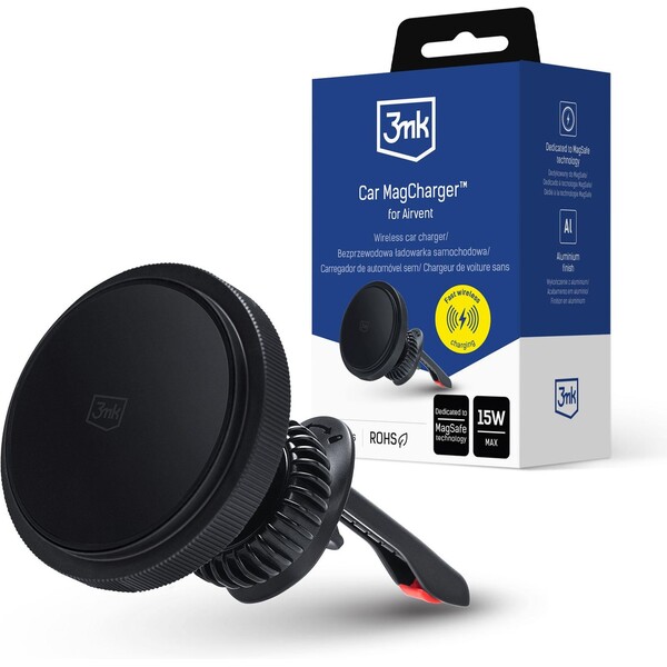 3mk držák do auta Car MagCharger™ do mřížky Černá