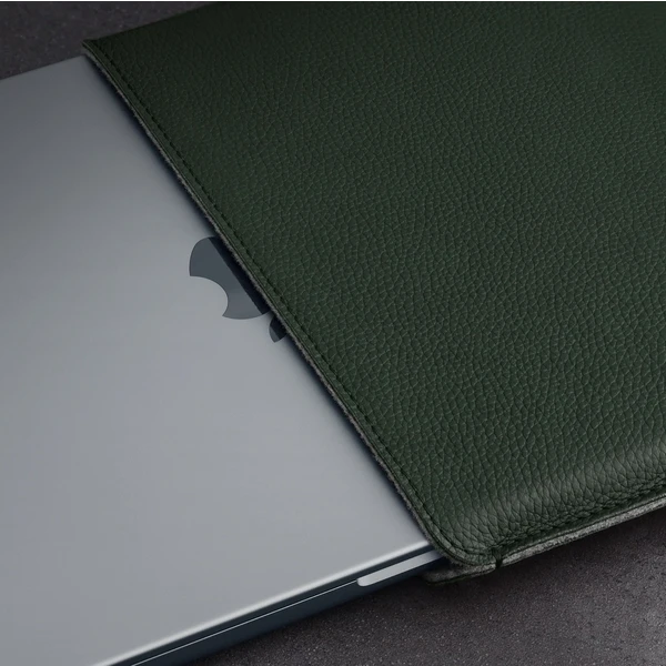 Woolnut kožené Sleeve pouzdro pro 14" MacBook Pro tmavě zelené - Pouzdra - Obrázek Z5SR100501