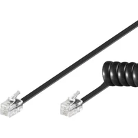 PremiumCord RJ14/RJ14 telefonní kabel 4m černý - Kabely a redukce