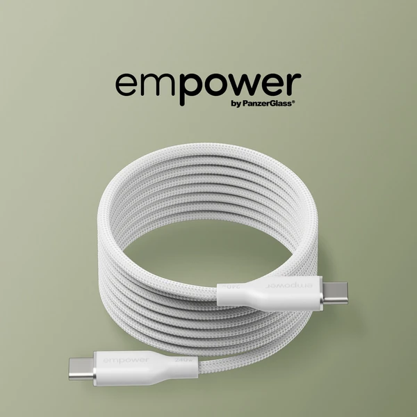 PanzerGlass USB-C/USB-C magnetický napájecí kabel 240W 1,5m bílý - Kabely a redukce - Obrázek Z63J000K01