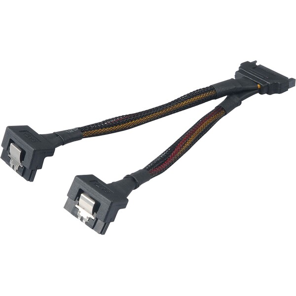 Akasa SATA napájecí rozdvojka Sata(M) na 2xSata(F) 15 cm (AK-CBPW15-15BK)