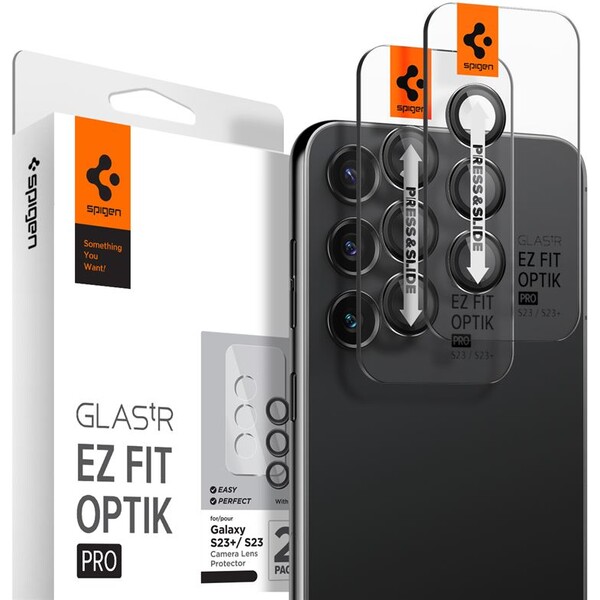 Spigen Glass EZ Fit Optik Pro 2 Pack sada skel Samsung Galaxy S23/S23+/S24