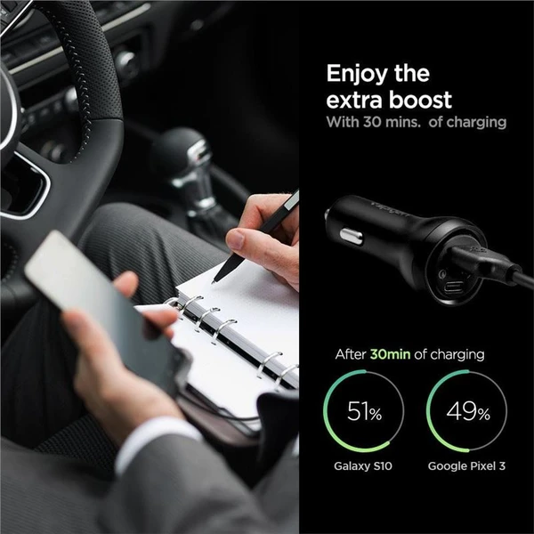 Spigen Car Charger F31QC USB-C nabíječka do auta, PD, QC, 48W, černá - Nabíječky - Obrázek Z7C5000L01