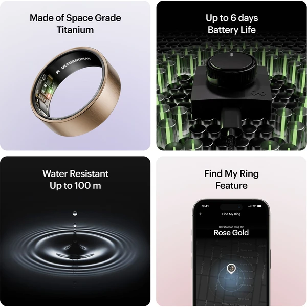Ultrahuman Ring AIR chytrý prsten vel. 11 Rose Gold - Chytré prsteny - Obrázek Z7XM000K01