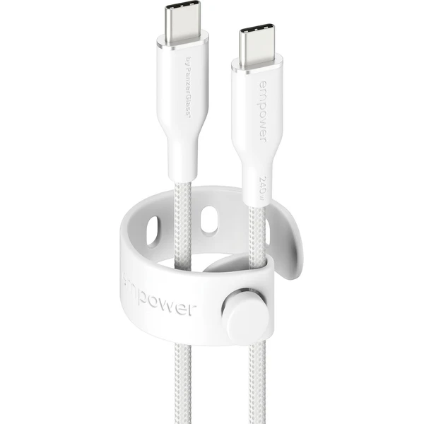 PanzerGlass USB-C/USB-C napájecí kabel 240W 1,2m bílý - Kabely a redukce - Obrázek Z83J000K01