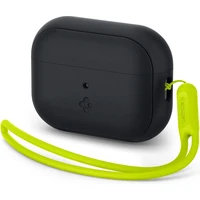 Spigen Silicone Fit pouzdro s poutkem Apple AirPods Pro (2nd Gen) černé/limetkové - Pouzdra