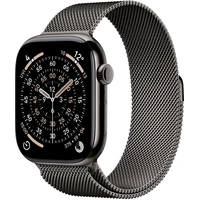 Apple Watch Series 11 Cellular (46mm) Břidlicově šedý titan s břidlicově šedým milánským tahem S/M - Chytré hodinky