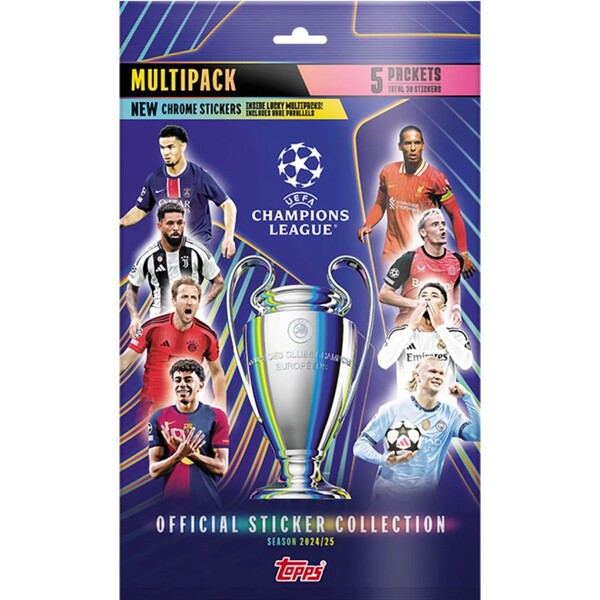 Fotbalové samolepky Topps Champions League 2025 Multipack
