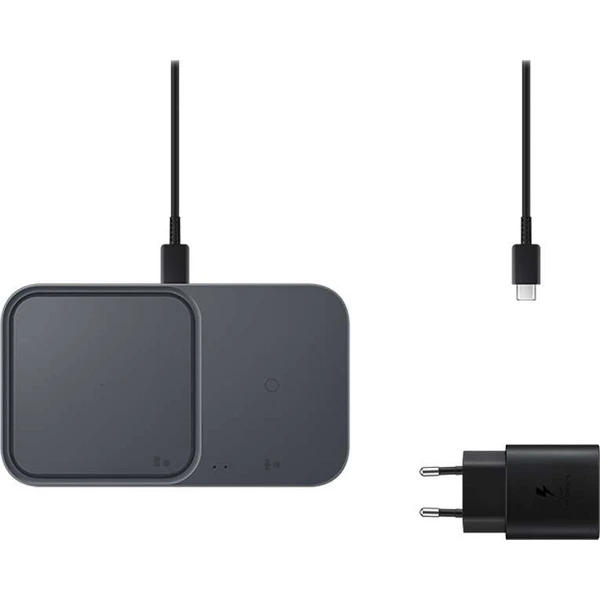 Samsung DUO bezdrátová nabíjecí podložka s adaptérem 15W (EP-P5400TBE) černá - Nabíječky - Obrázek ZA68000701