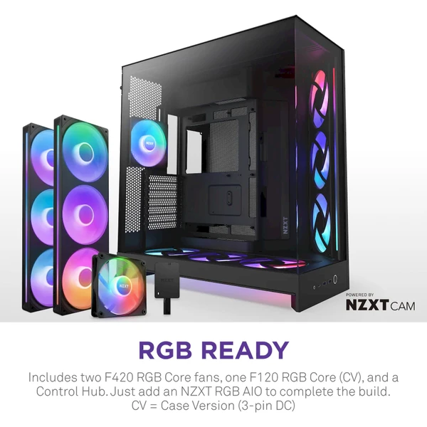NZXT H9 Flow RGB+ černá - Počítačové skříně - Obrázek ZA7K000K01