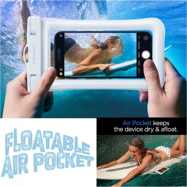 Spigen Aqua Shield Floating voděodolné pouzdro A610 2 Pack bílé - Pouzdra - Obrázek ZAF3000701