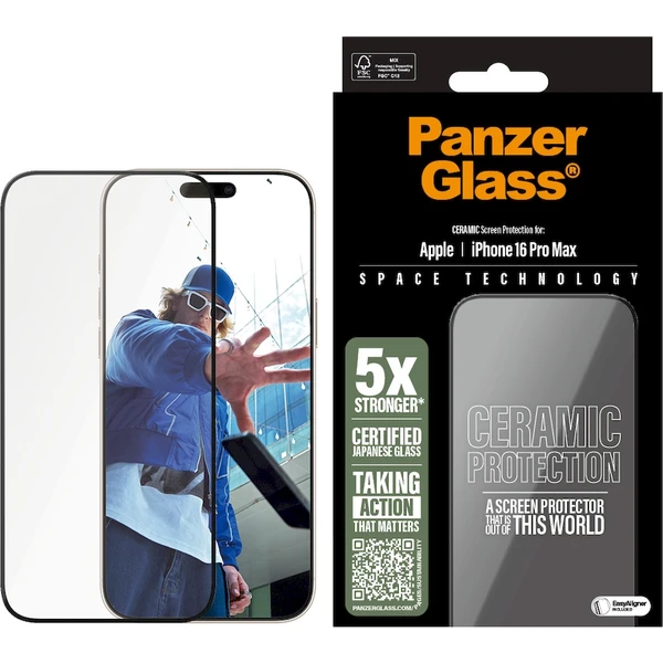 PanzerGlass® Ceramic Apple iPhone 16 Pro Max s instalačním rámečkem - Ochranné folie a skla - Obrázek ZB08000P01