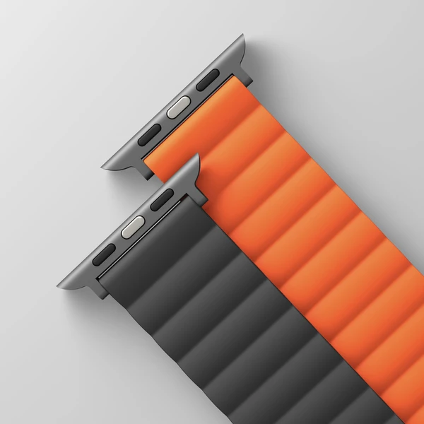 UNIQ Revix oboustranný řemínek pro Apple Watch 49/46/45/44/42mm Charcoal (šedý/oranžový) - Řemínky - Obrázek ZBHMF00101