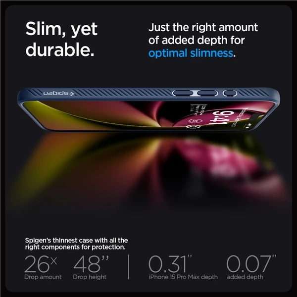 Spigen Liquid Air kryt iPhone 15 Pro Max modrý - Pouzdra - Obrázek ZBV8000601