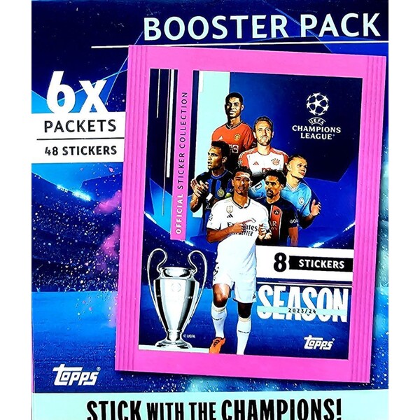 Fotbalové samolepky Topps UEFA UCL - Booster Pack (48 v balíčku)