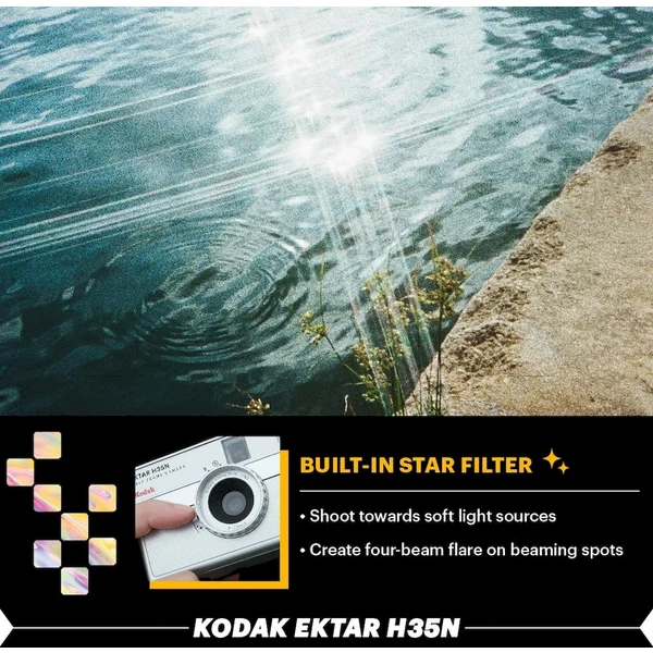 Kodak EKTAR H35N Striped Analogový fotoaparát stříbrný - Fotoaparáty - Obrázek ZDO0000L01