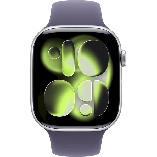 Apple Watch Series 11 Cellular (42mm) Stříbrný hliník s mlžně fialovým sportovním řemínkem S/M - Chytré hodinky - Obrázek ZDQH000K01