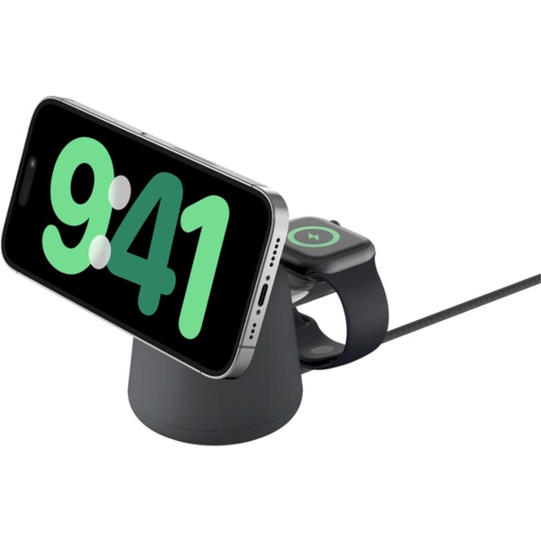MagSafe bezdrátový nabíjecí dok Belkin 2v1 - tmavě šedý