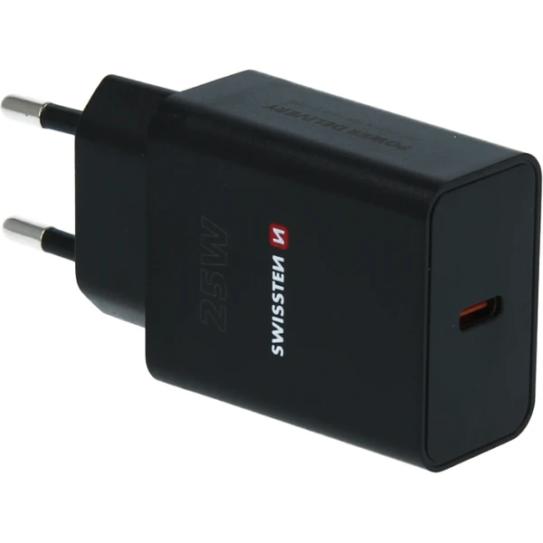 SWISSTEN síťový adaptér PD 25W pro iPhone a Samsung černý (ECO BALENÍ) - Nabíječky - Obrázek ZEW5100501