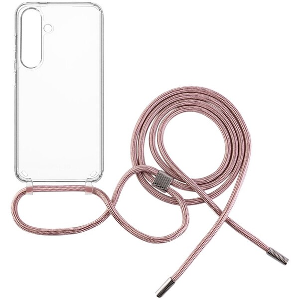 FIXED Pure Neck kryt s růžovou šňůrkou na krk Samsung Galaxy S24